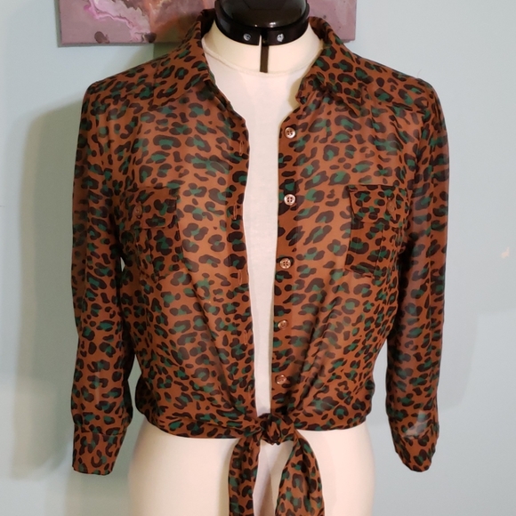 Mine...Sheer, leopard print shirt - Picture 7 of 13